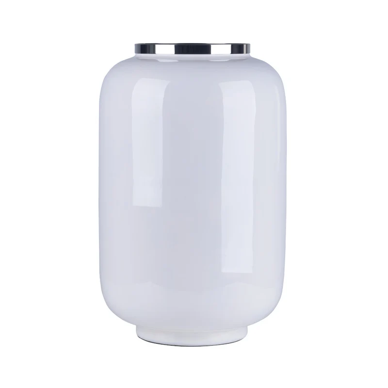 Vase SAIGON L in weiss- silber 40 cm
