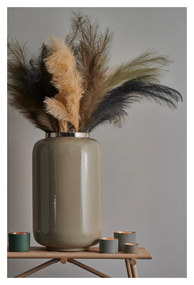 Vase SAIGON L in schlamm- silber 40 cm