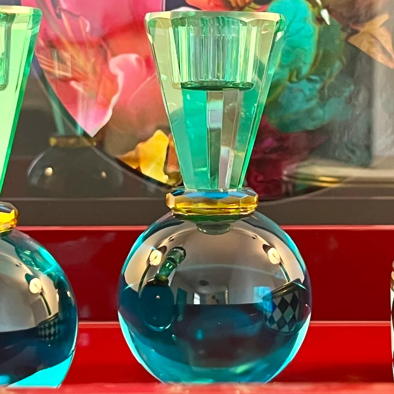 Kerzenhalter SARI Kugel in grün, blau