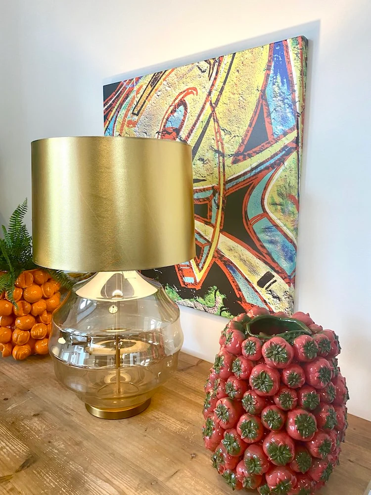 Tischleuchte J'ADORE Glas Gold 76cm