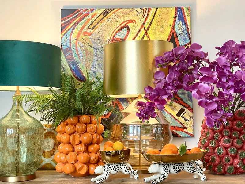 Tischleuchte J'ADORE Glas Gold 76cm