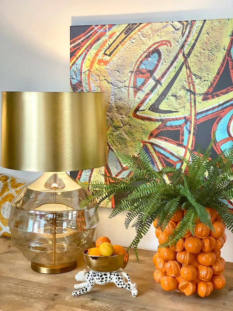 Tischleuchte J'ADORE Glas Gold 76cm