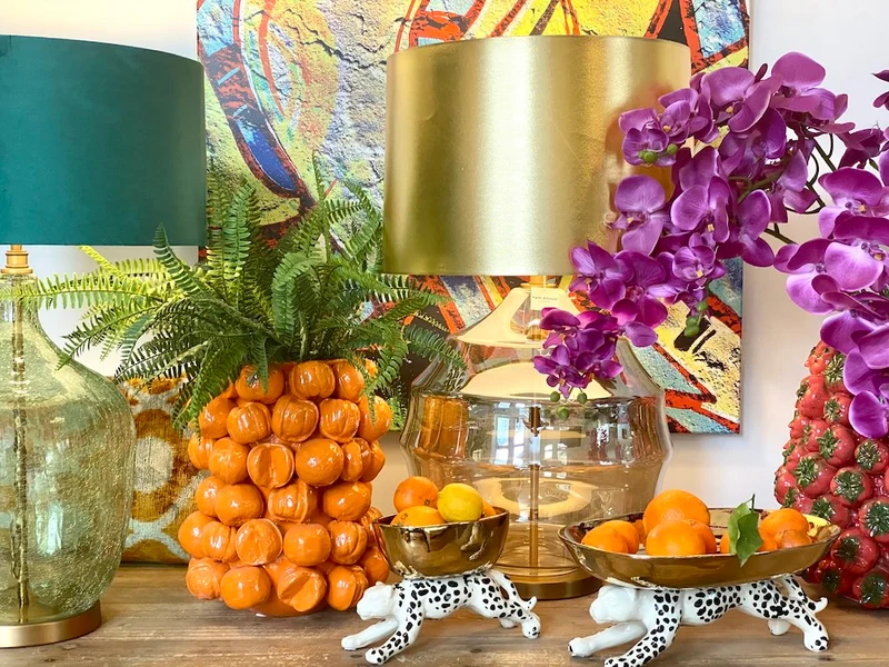 Tischleuchte J'ADORE Glas Gold 76cm