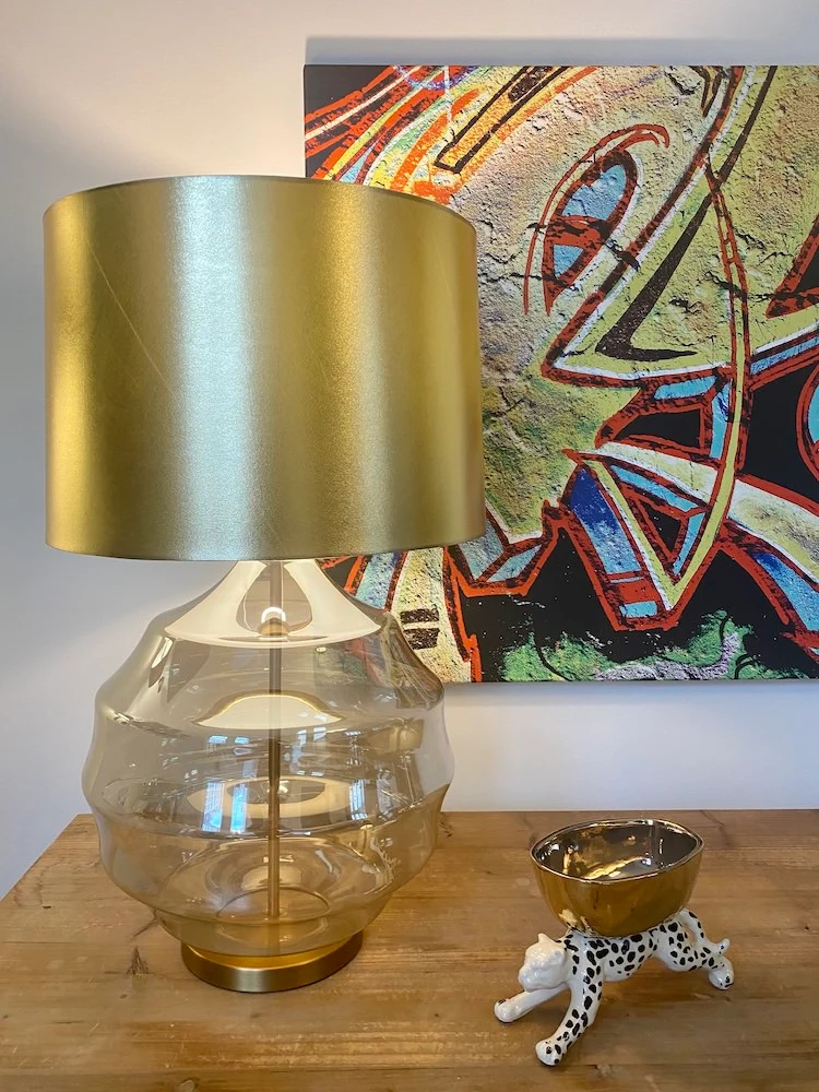 Tischleuchte J'ADORE Glas Gold 76cm