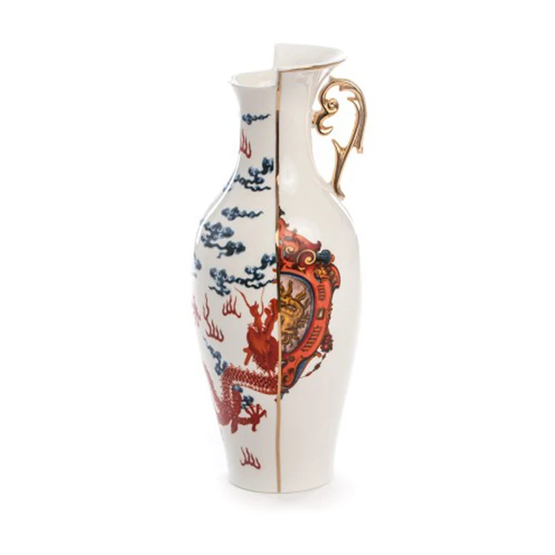 Vase HYBRID ADELMA aus Porzellan Ø14 x 32,5 cm