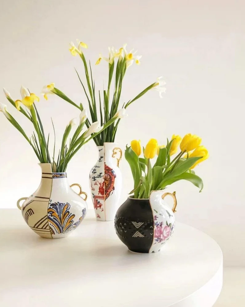 Vase HYBRID ADELMA aus Porzellan Ø14 x 32,5 cm