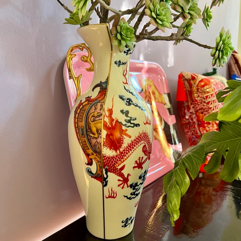 Vase HYBRID ADELMA aus Porzellan Ø14 x 32,5 cm