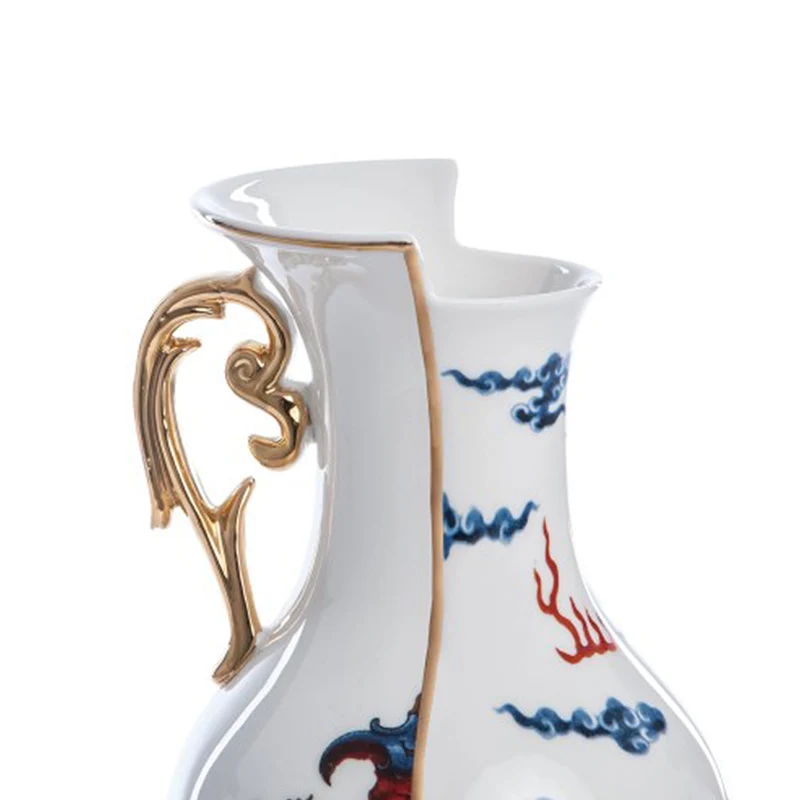 Vase HYBRID ADELMA aus Porzellan Ø14 x 32,5 cm