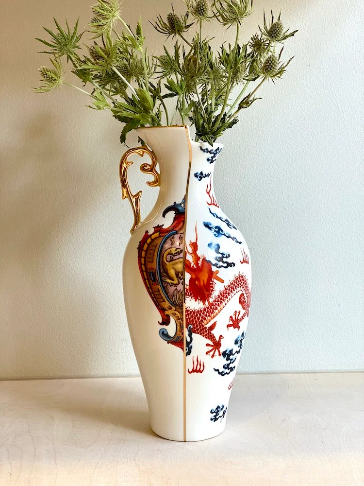 Vase HYBRID ADELMA aus Porzellan Ø14 x 32,5 cm