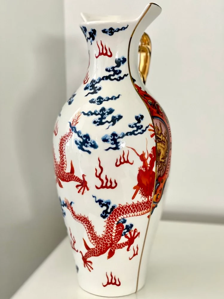 Vase HYBRID ADELMA aus Porzellan Ø14 x 32,5 cm