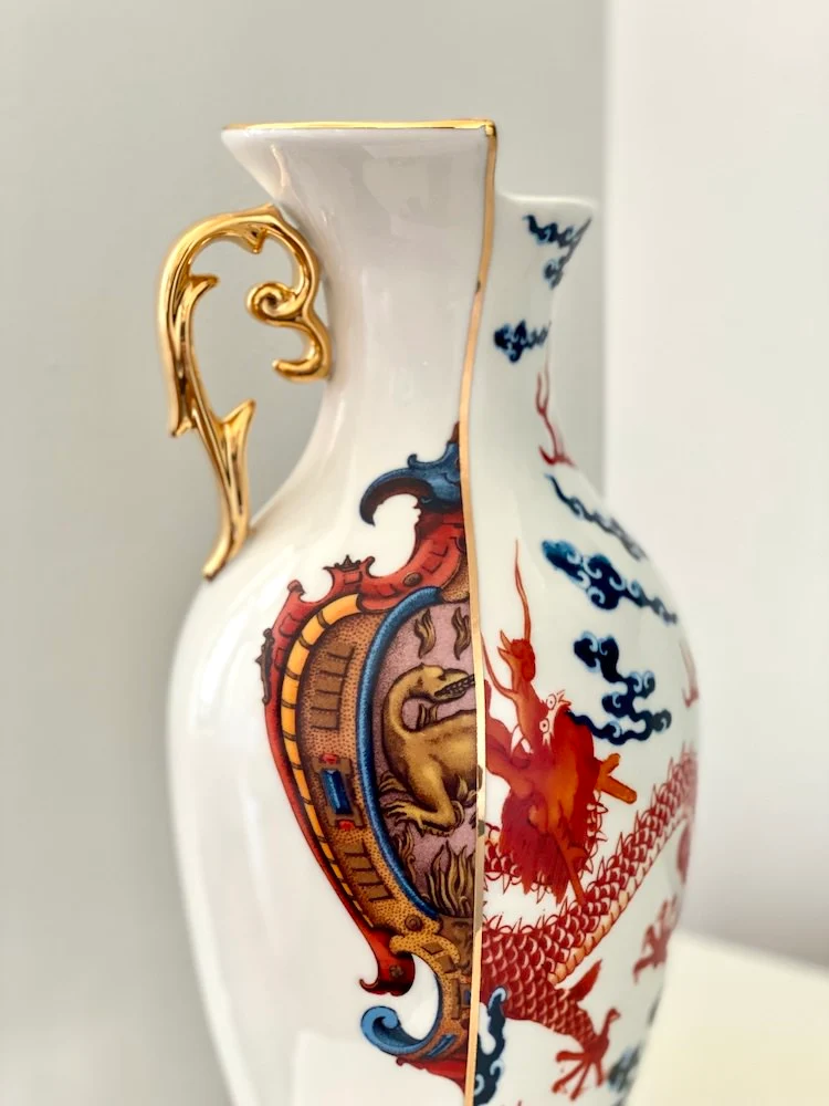 Vase HYBRID ADELMA aus Porzellan Ø14 x 32,5 cm