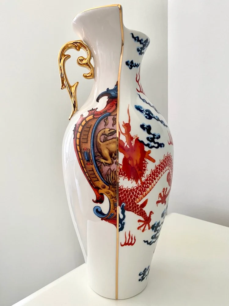 Vase HYBRID ADELMA aus Porzellan Ø14 x 32,5 cm