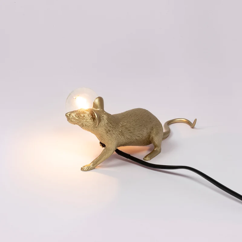 Tischlampe MOUSE laufend-gold 6,2x21x8,1 cm mit USB