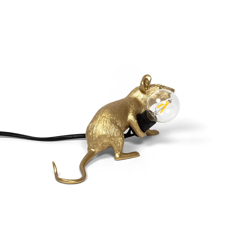 Tischlampe MOUSE laufend-gold 6,2x21x8,1 cm mit USB