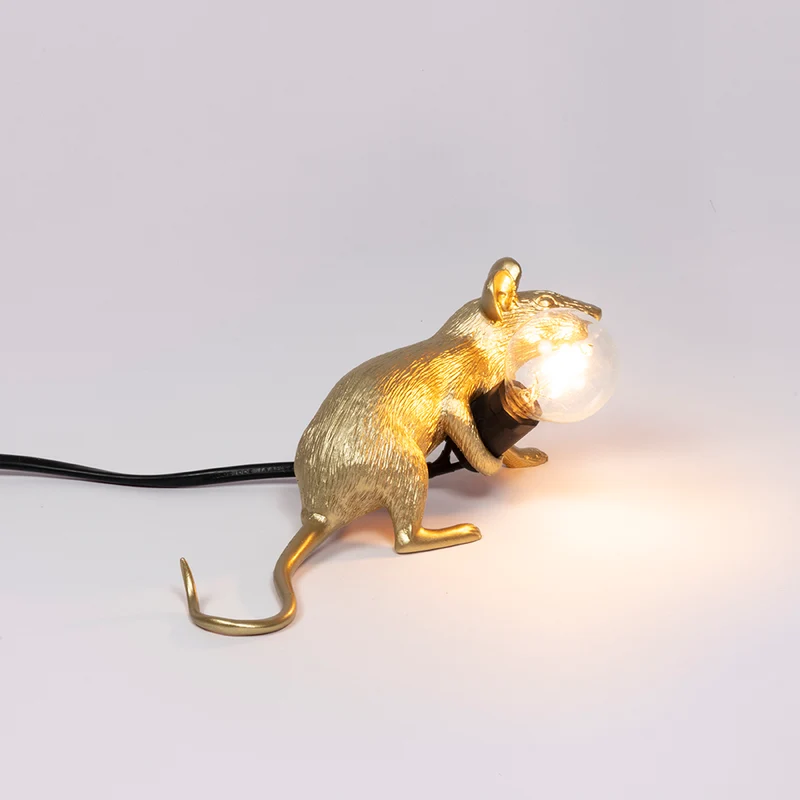Tischlampe MOUSE laufend-gold 6,2x21x8,1 cm mit USB