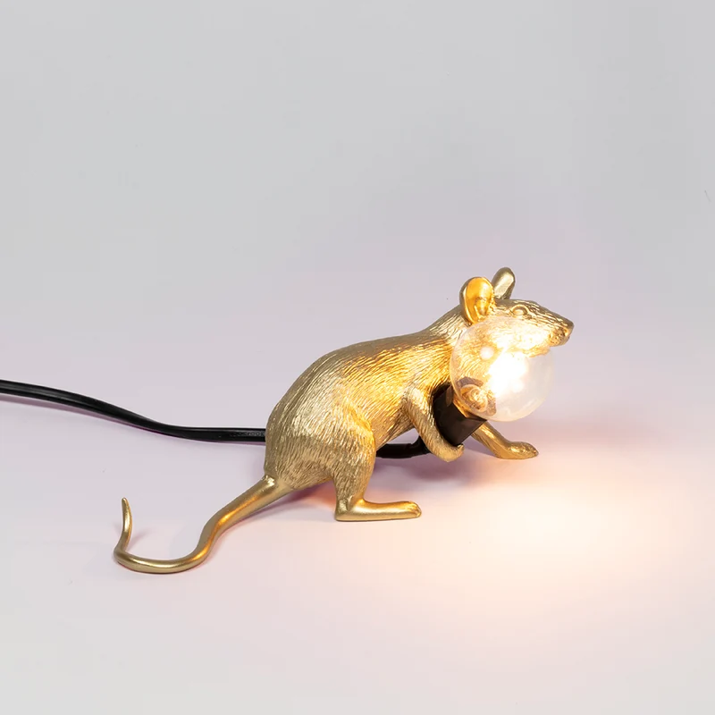 Tischlampe MOUSE laufend-gold 6,2x21x8,1 cm mit USB