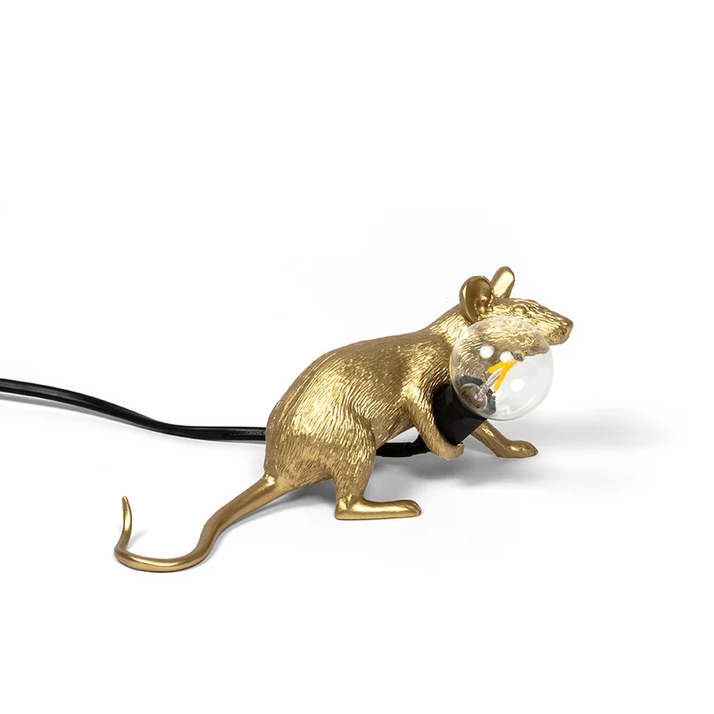 Tischlampe MOUSE laufend-gold 6,2x21x8,1 cm mit USB