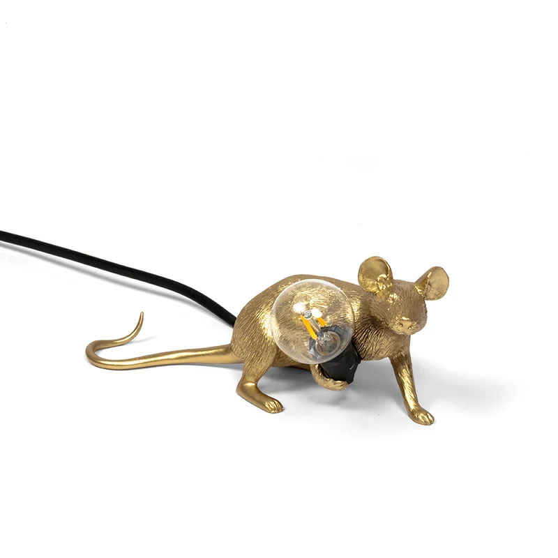 Tischlampe MOUSE laufend-gold 6,2x21x8,1 cm mit USB