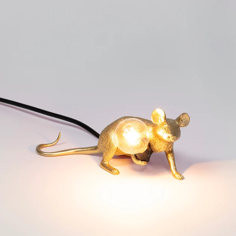 Tischlampe MOUSE laufend-gold 6,2x21x8,1 cm mit USB