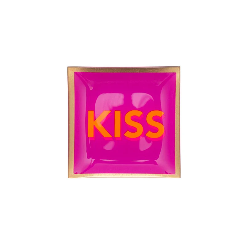 Dekoschale Glasteller KISS 10x10cm