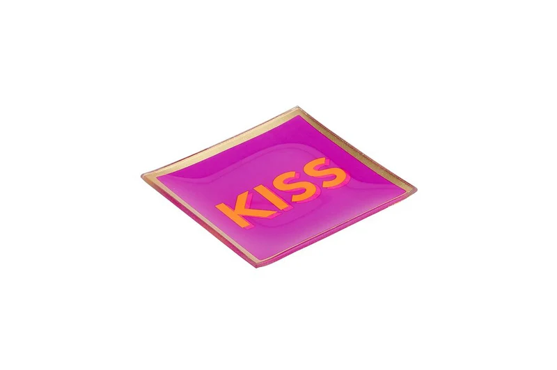 Dekoschale Glasteller KISS 10x10cm