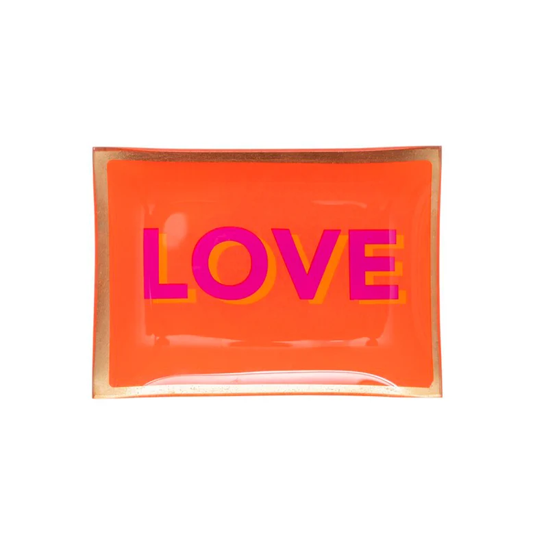 Dekoschale Glasteller LOVE 10x14,2cm