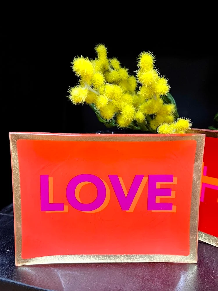 Dekoschale Glasteller LOVE 10x14,2cm