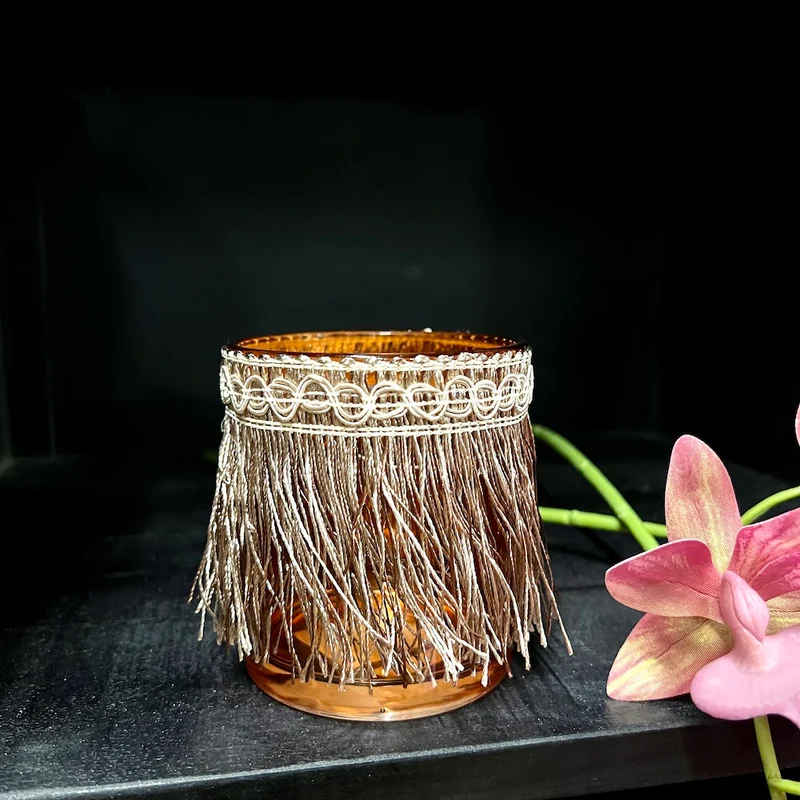 Teelichthalter MARRON - Glas - hell braun Ø8x9 cm
