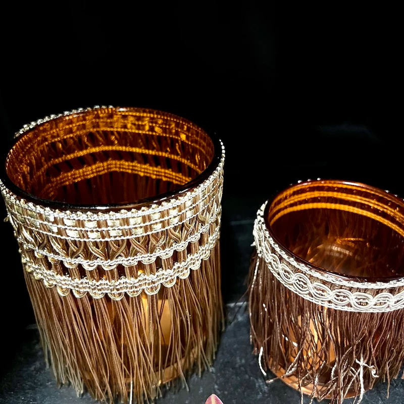 Teelichthalter MARRON - Glas - hell braun Ø10x12,5 cm