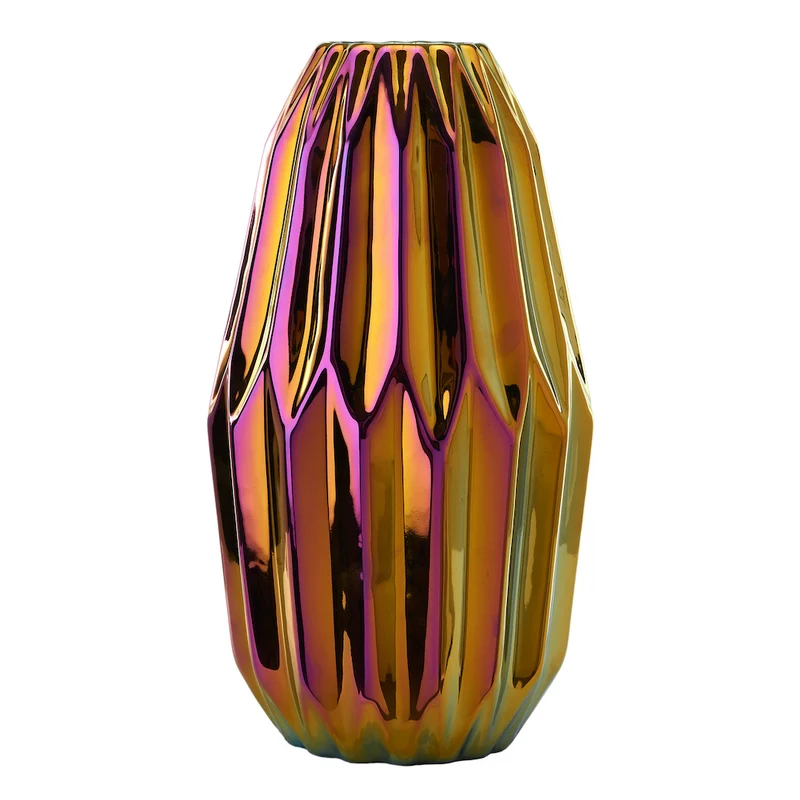 Vase 'OILY FOLDS' M-Faltenvase Ø17 x H33 cm