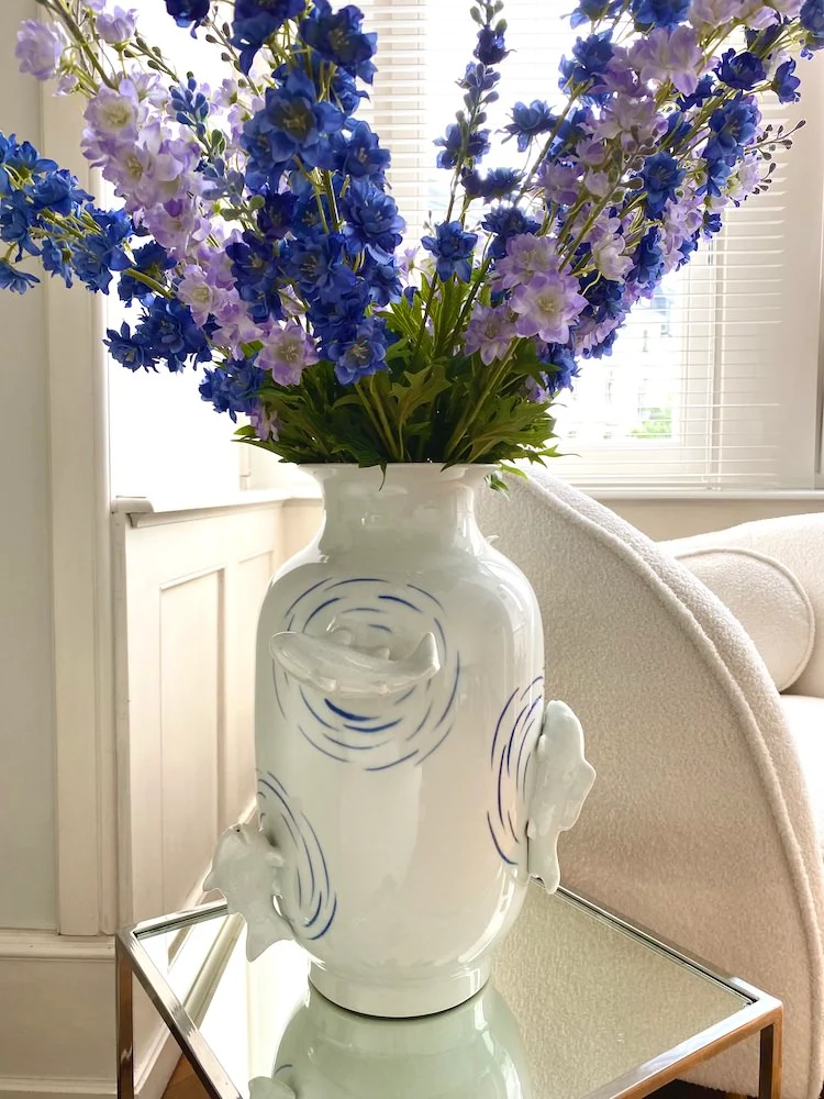 Vase 'Fish Pond Blue' Porzellan Ø35x50 cm