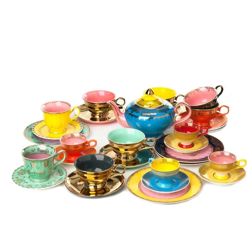 Teetassen 'GRANDPA' 4er-Set Porzellan, mehrfarbig