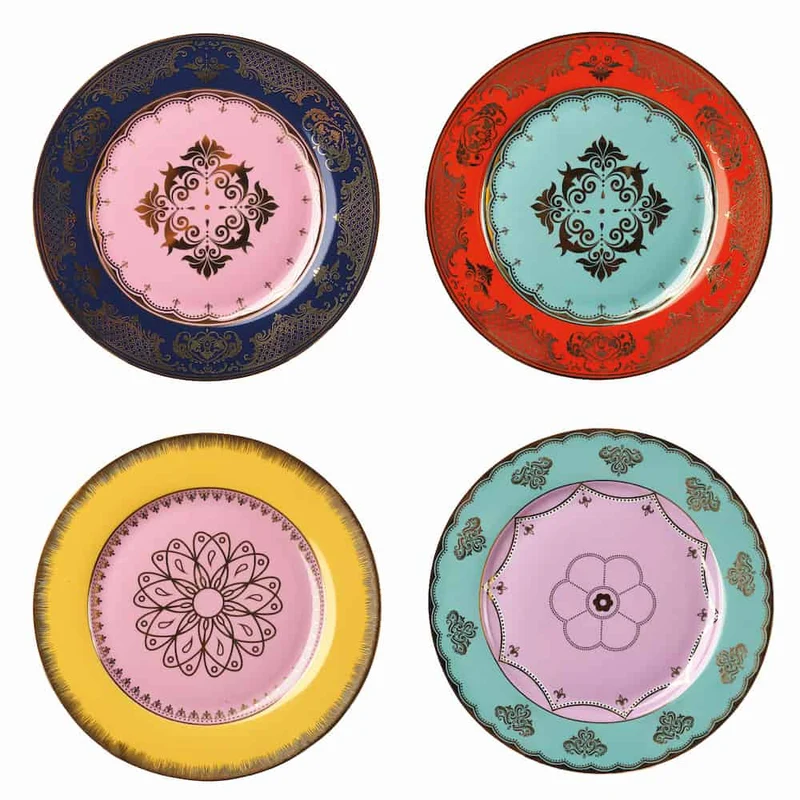 Dessertteller 'GRANDPA' 4er-Set Porzellan, mehrfarbig