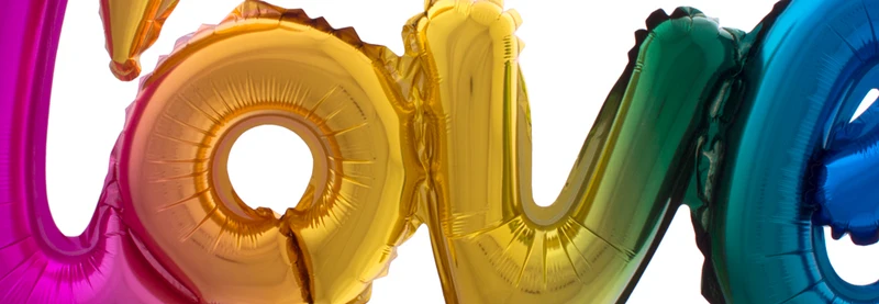 Folienballons Love 100 x 67 cm - Regenbogenfarben
