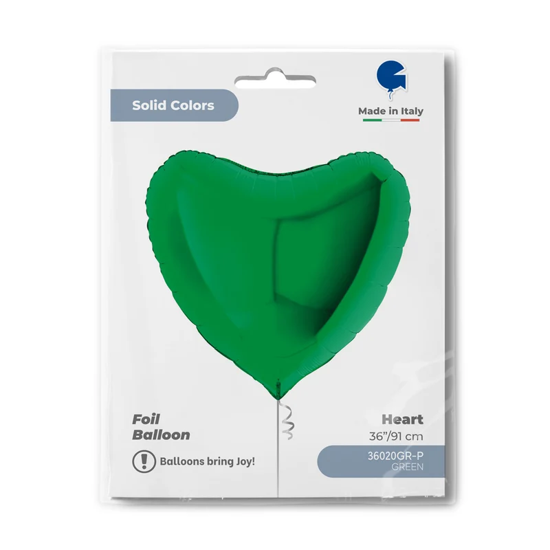 36"/Ø91cm Folienballon Uni Herz | Grün