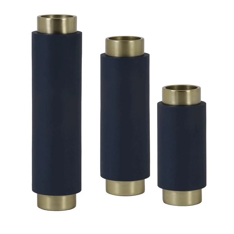 Teelichthalter NAKURU Bronze-Petrol 3er-Set