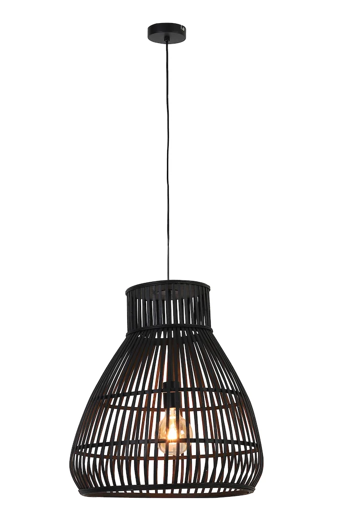 Hängeleuchte TIMAKA Rattan Schwarz Ø46x51 cm