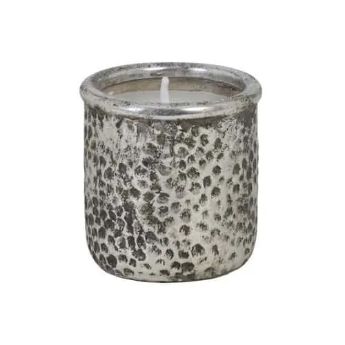Kerze CANEJA silber im Dekotopf Ø 8 cm