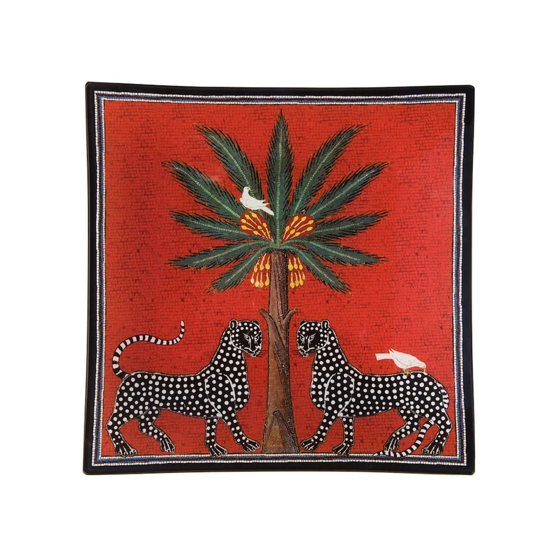 Glasteller MOSAICO rot - quadratisch S-M-L