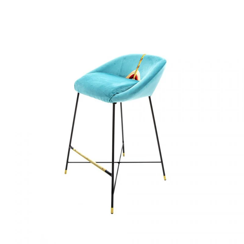 Barhocker DRILL türkis-blau
