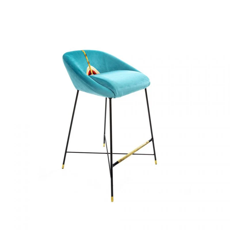 Barhocker DRILL türkis-blau