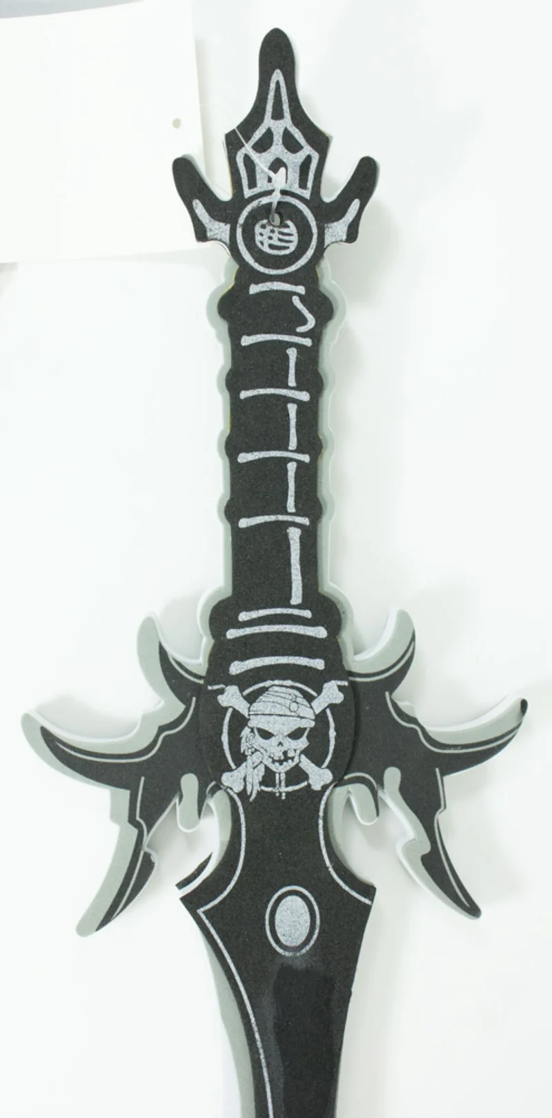 Schaumstoff Piratenschwert 66 cm  Gezackter Piratensäbel Schwarz Grau