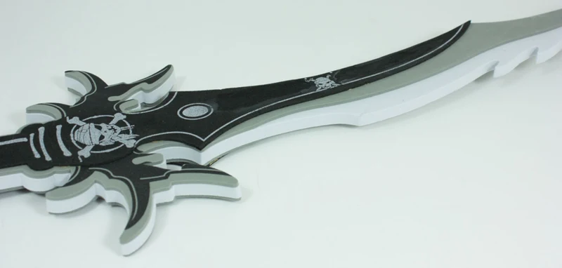 Schaumstoff Piratenschwert 66 cm  Gezackter Piratensäbel Schwarz Grau