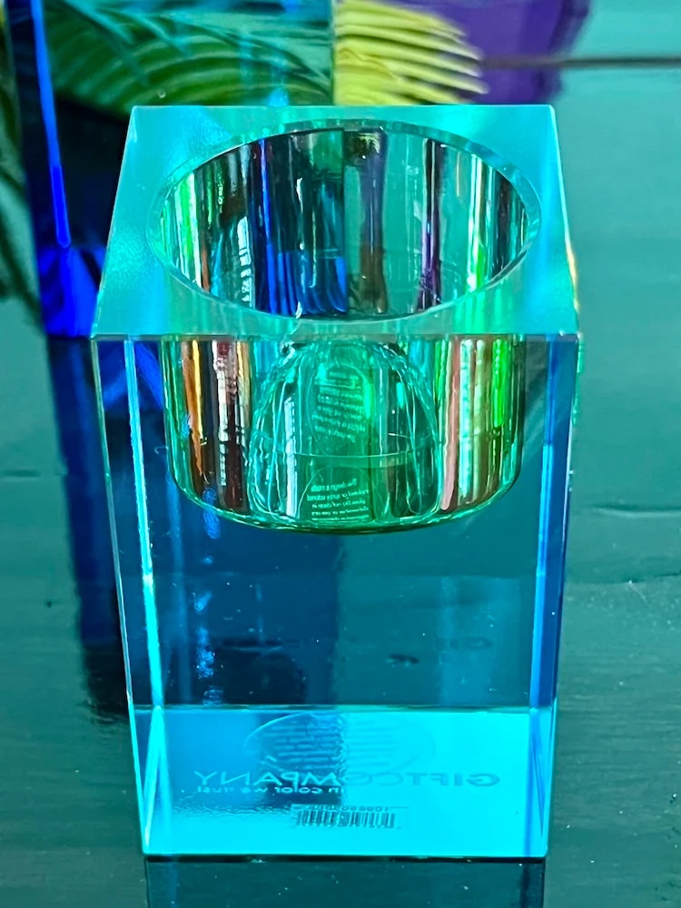 Teelichthalter SARI in grün, blau