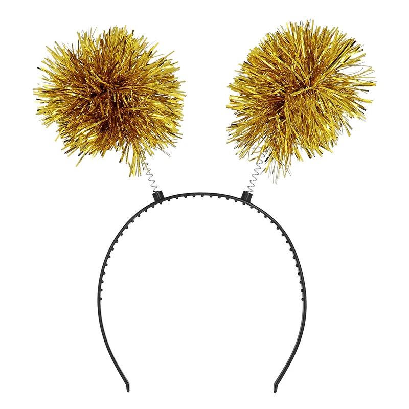 Haarreif mit Glitzer Pompons | Gold