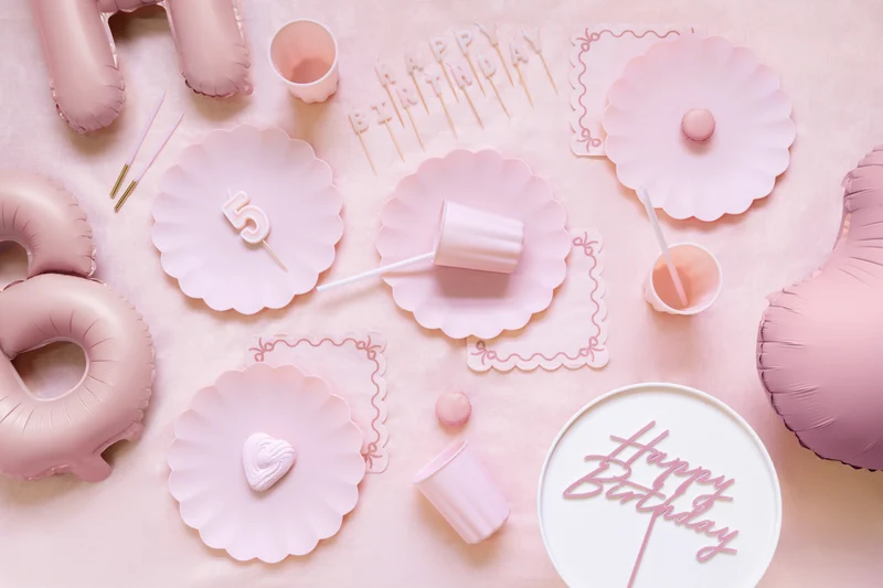 Geburtstagskerzen "Happy Birthday" 2,5 cm | Rosa
