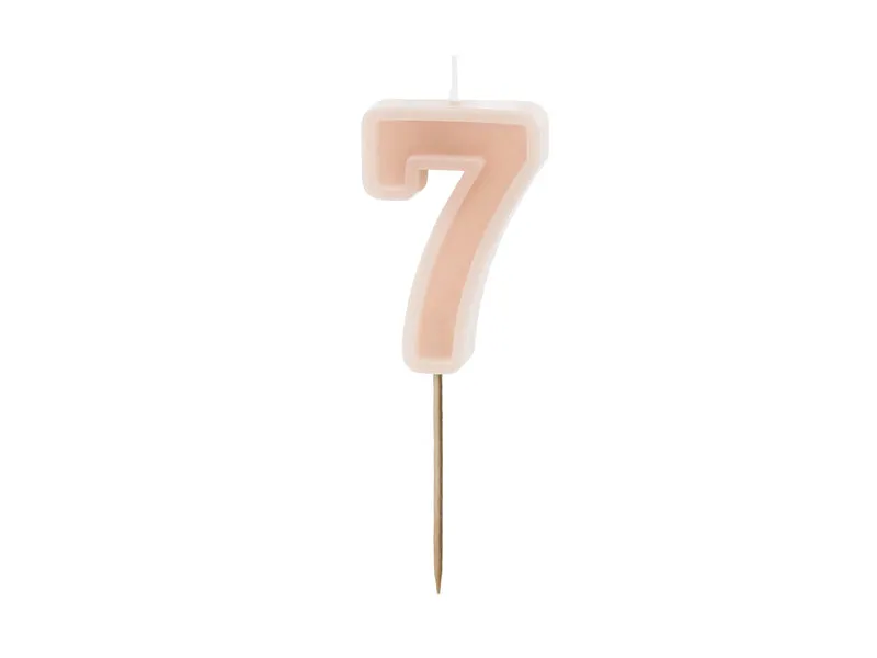 Zahlenkerze #7 | 6 cm Puderrosa