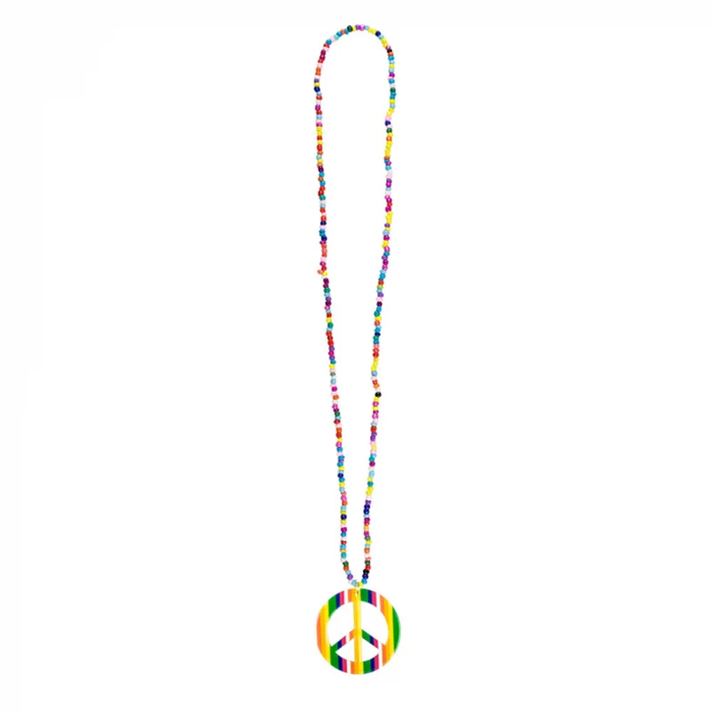 Hippie Halskette Happiness mit Perlen | Bunt