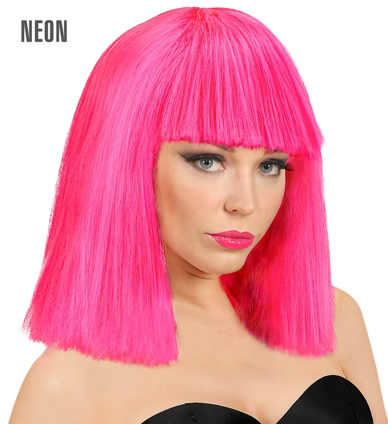 Damen Longbob Perücke "Showgirl" | Neon Pink