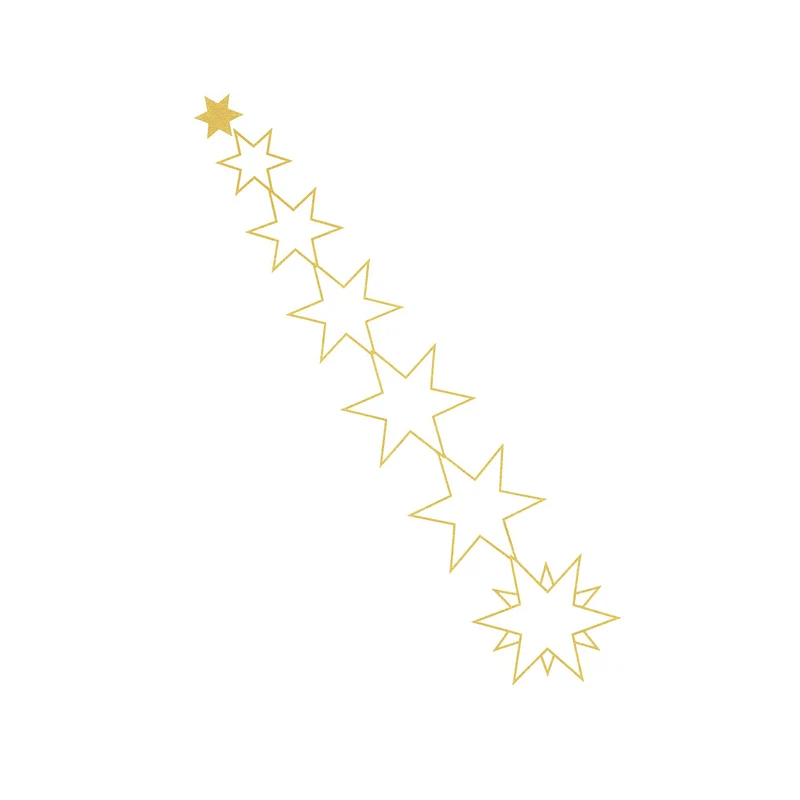 Riffelmacher Dekogirlande Sterne 12 x 55 cm 73926 | Metall Gold
